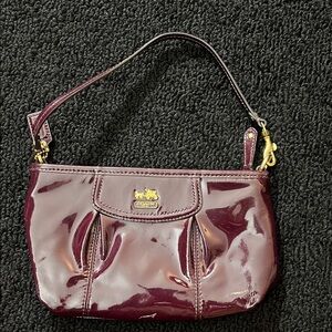 Coach Madison Patent Leather Plum Wristlet